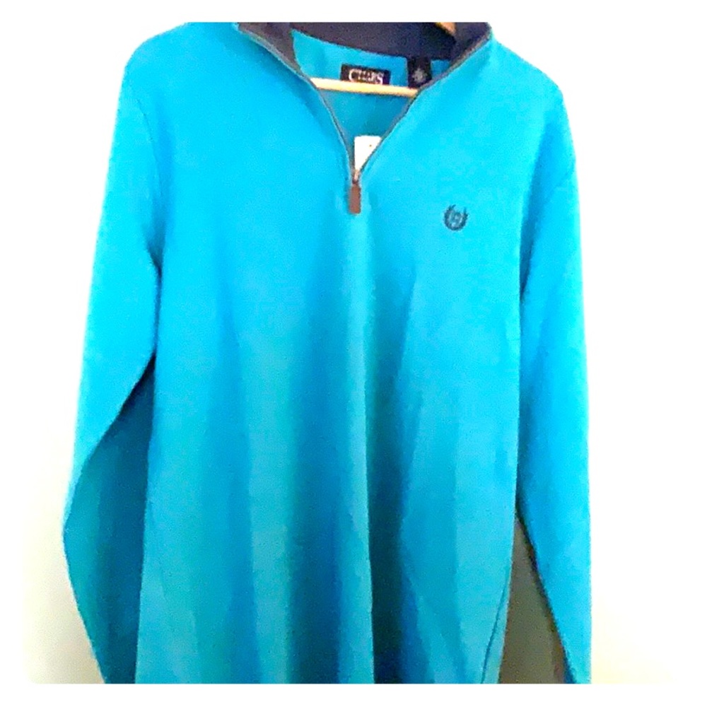 Chaps blue med v neck
